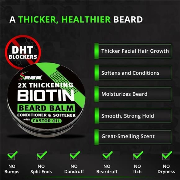 2X Thickening BIOTIN Beard Balm for Men/Mustache Wax - Picture 4 of 6
